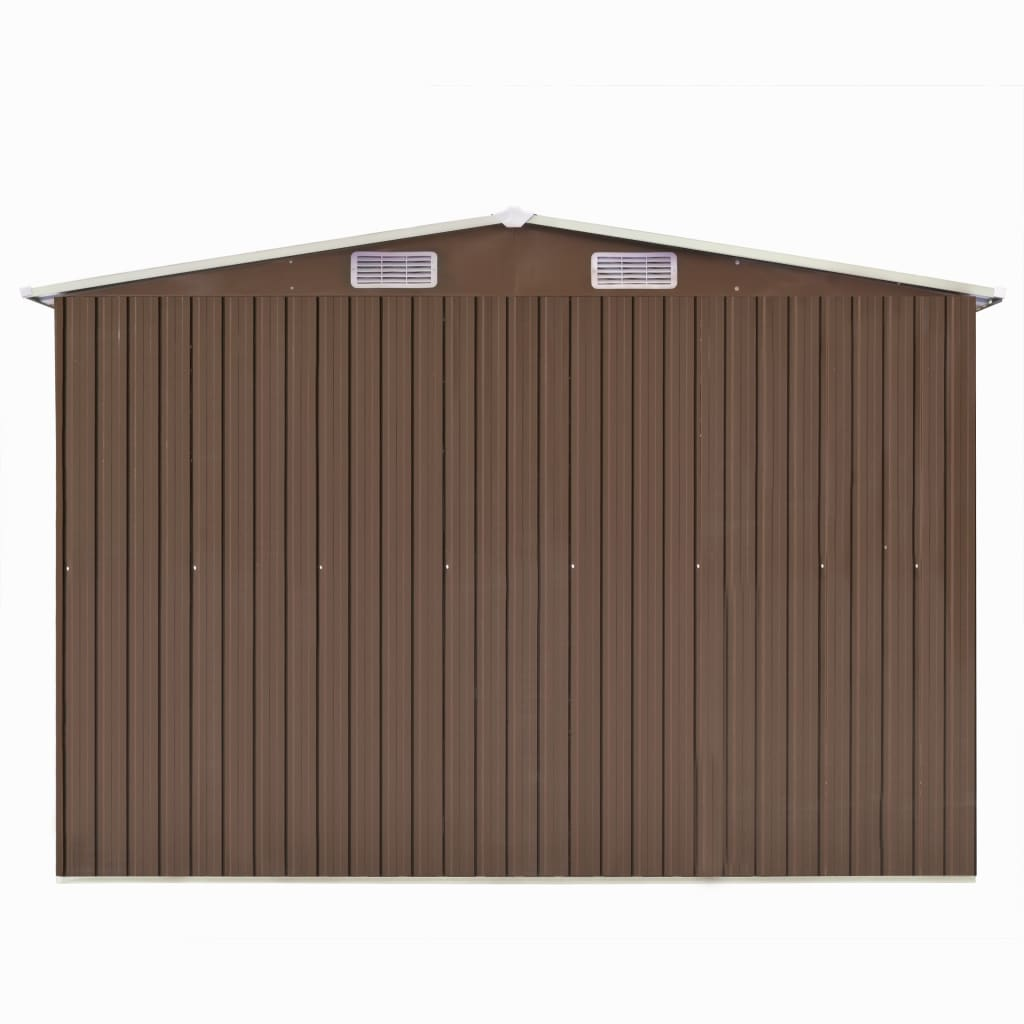 vidaXL Garden Shed 257x298x178 cm Metal Brown