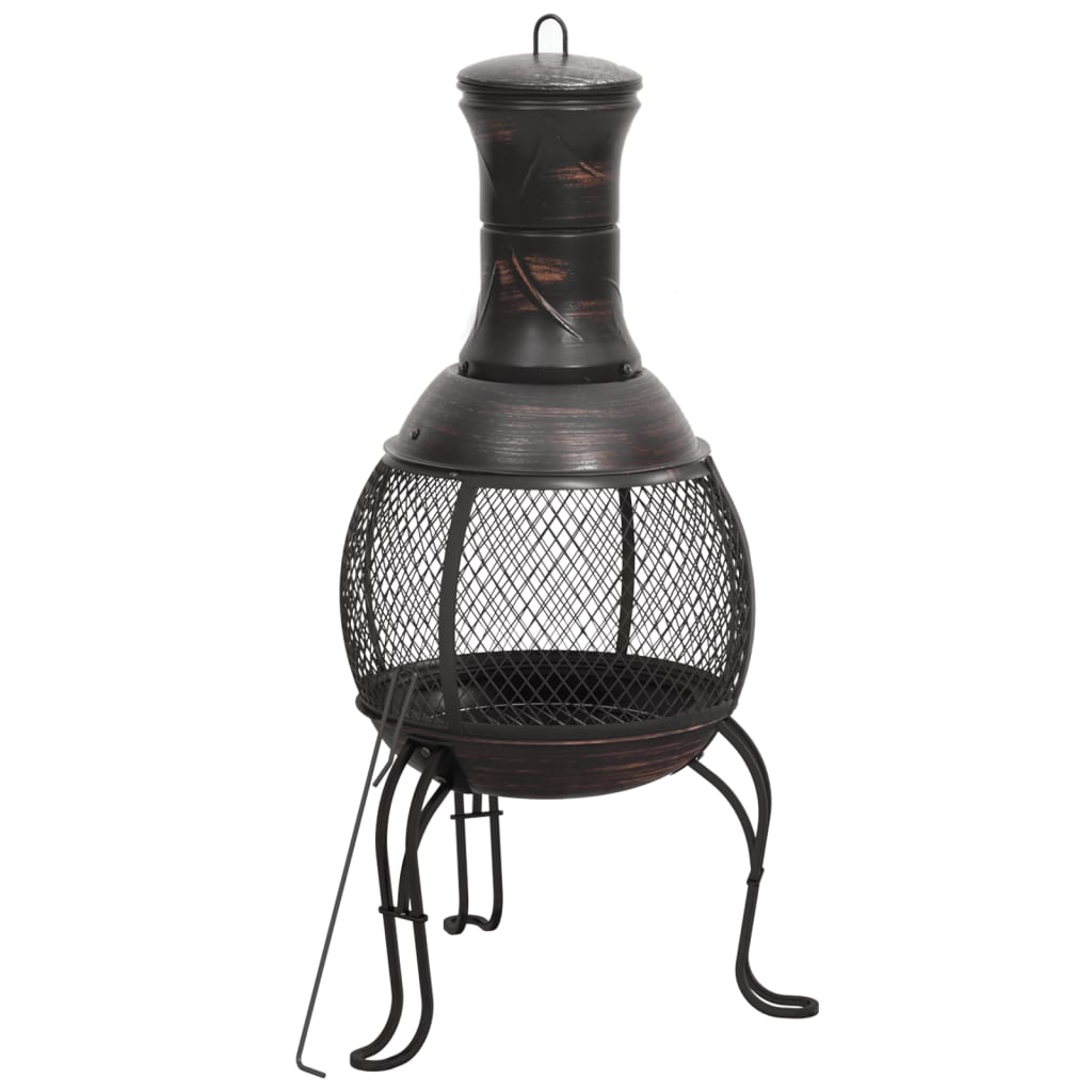 vidaXL Garden Stove with Poker 39x39x90 cm Steel