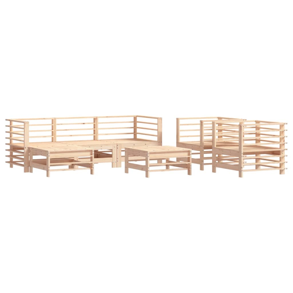vidaXL 7 Piece Garden Lounge Set Solid Wood Pine