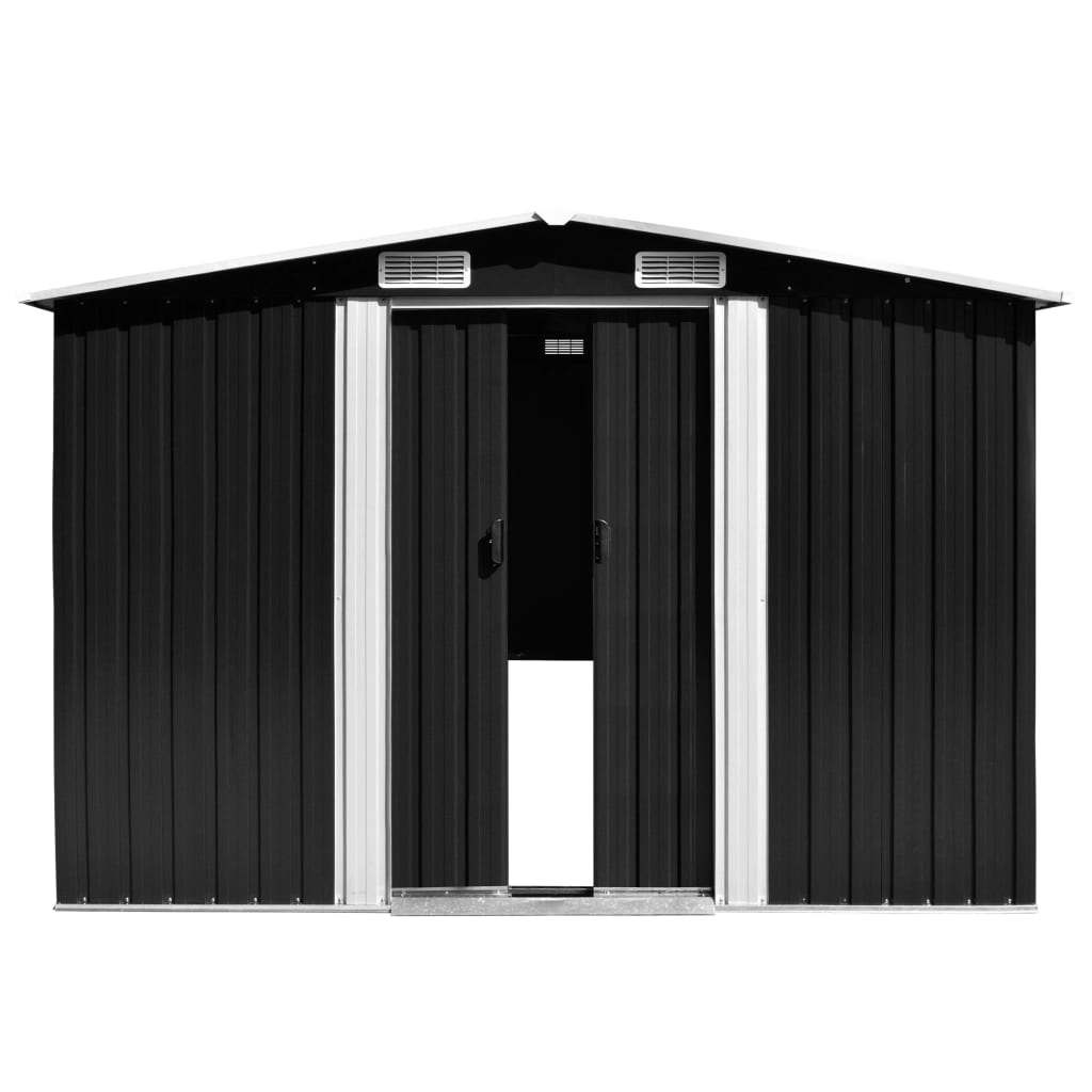 vidaXL Garden Shed 257x489x181 cm Metal Anthracite