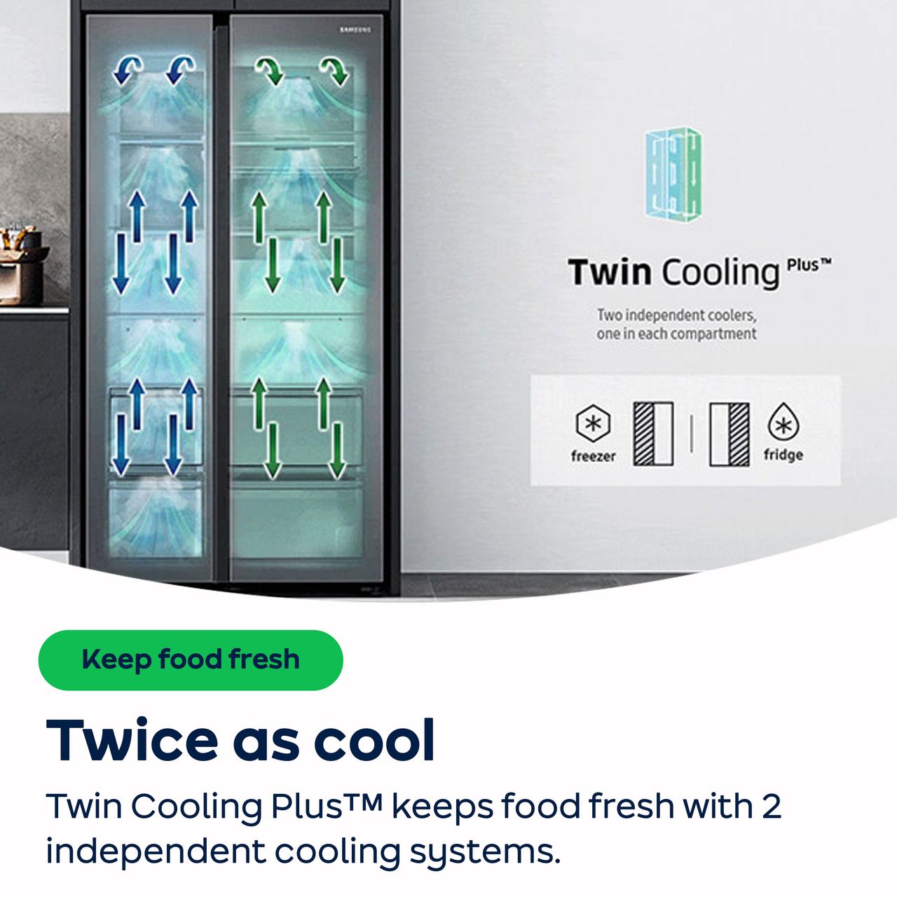 Samsung RF65DG9H0EB1EU Wifi Connected Plumbed Total No Frost American Fridge Freezer - Black -Silver - E Rated