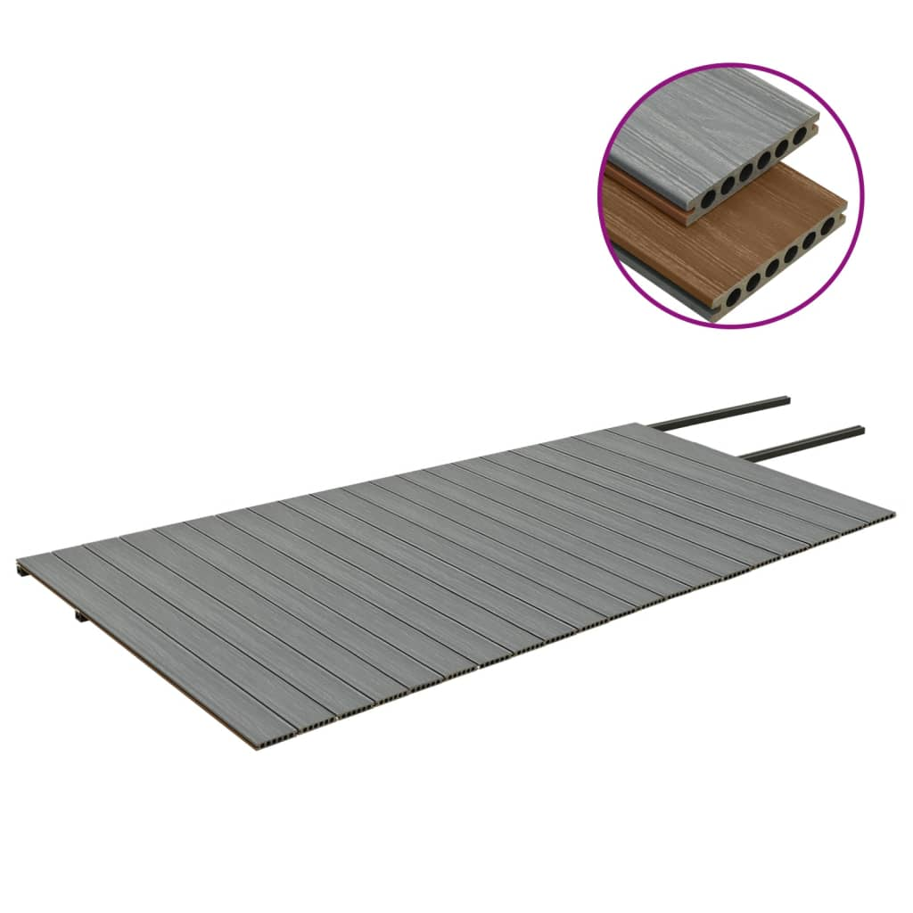 vidaXL WPC Decking Boards with Accessories Brown and Grey 40 m² 2.2 m