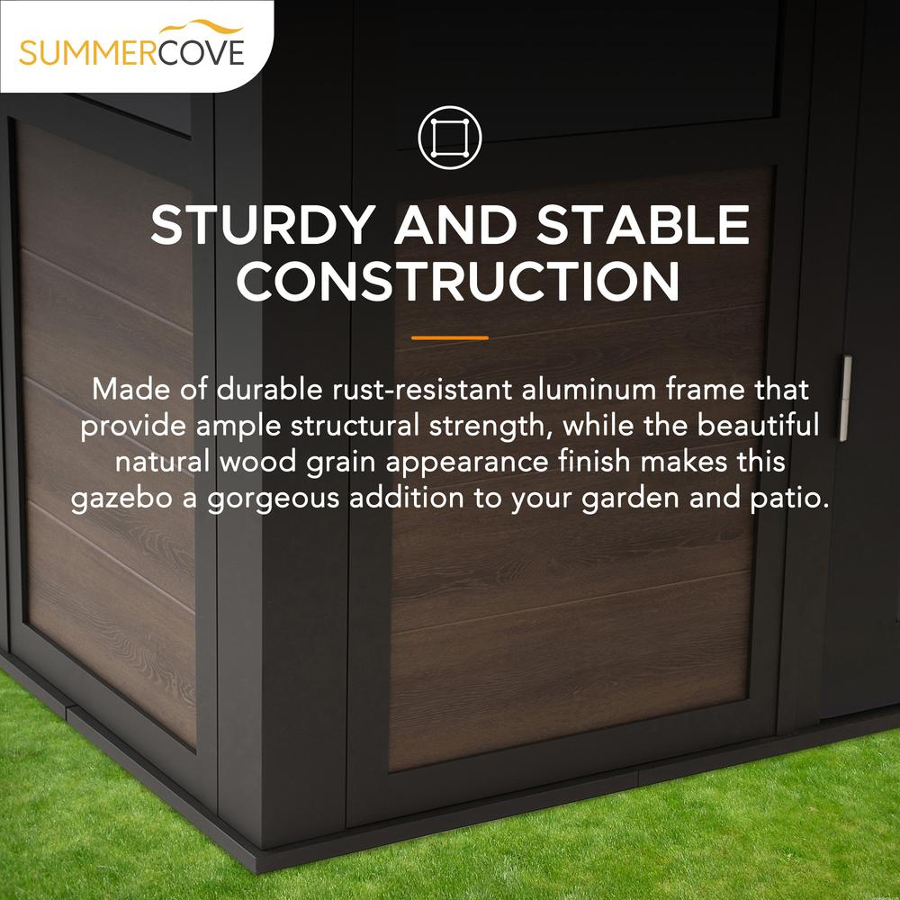 Sunjoy Outdoor Rust-resistant Aluminum Sunroom 11 x 11 ft. Black Hardtop Gazebo