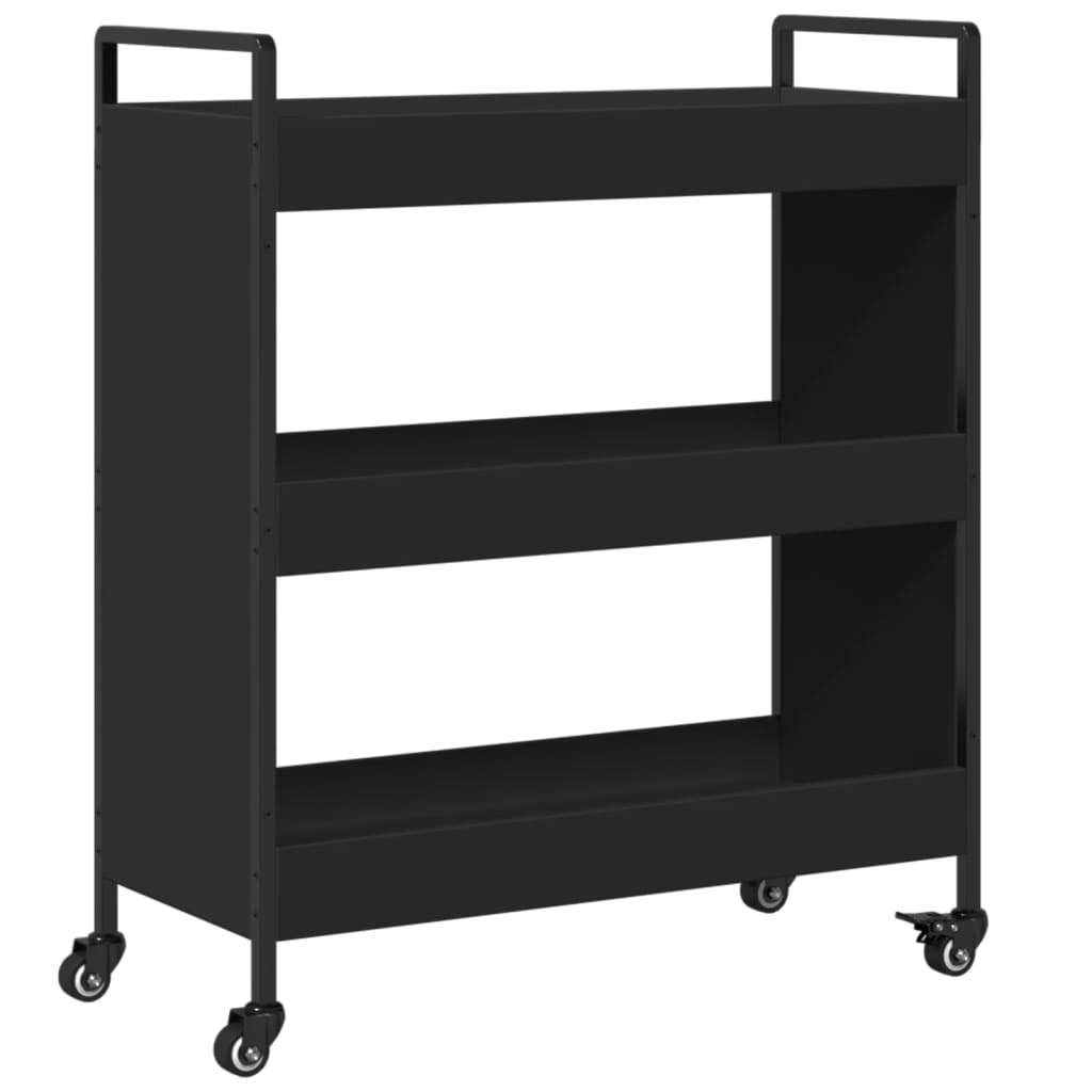 vidaXL Kitchen Trolley Black 70x30x82 cm Engineered Wood