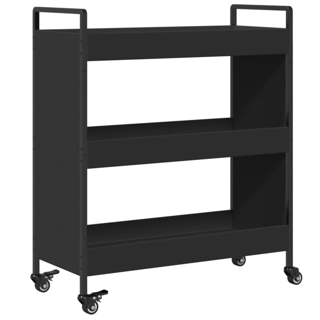 vidaXL Kitchen Trolley Black 70x30x82 cm Engineered Wood