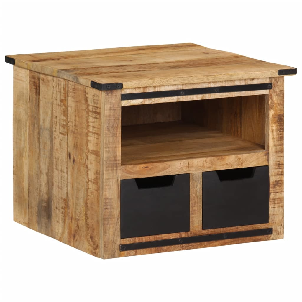 vidaXL Coffee Table with Drawers 50x50x40 cm Solid Wood Mango