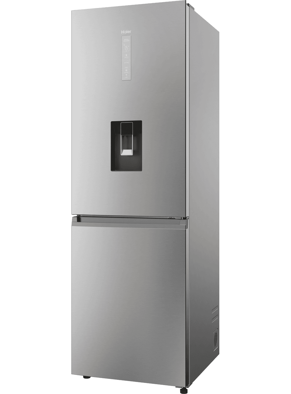 Haier HDPW5618DWPK 50/50 No Frost Fridge Freezer- Platinum Inox- D Rated