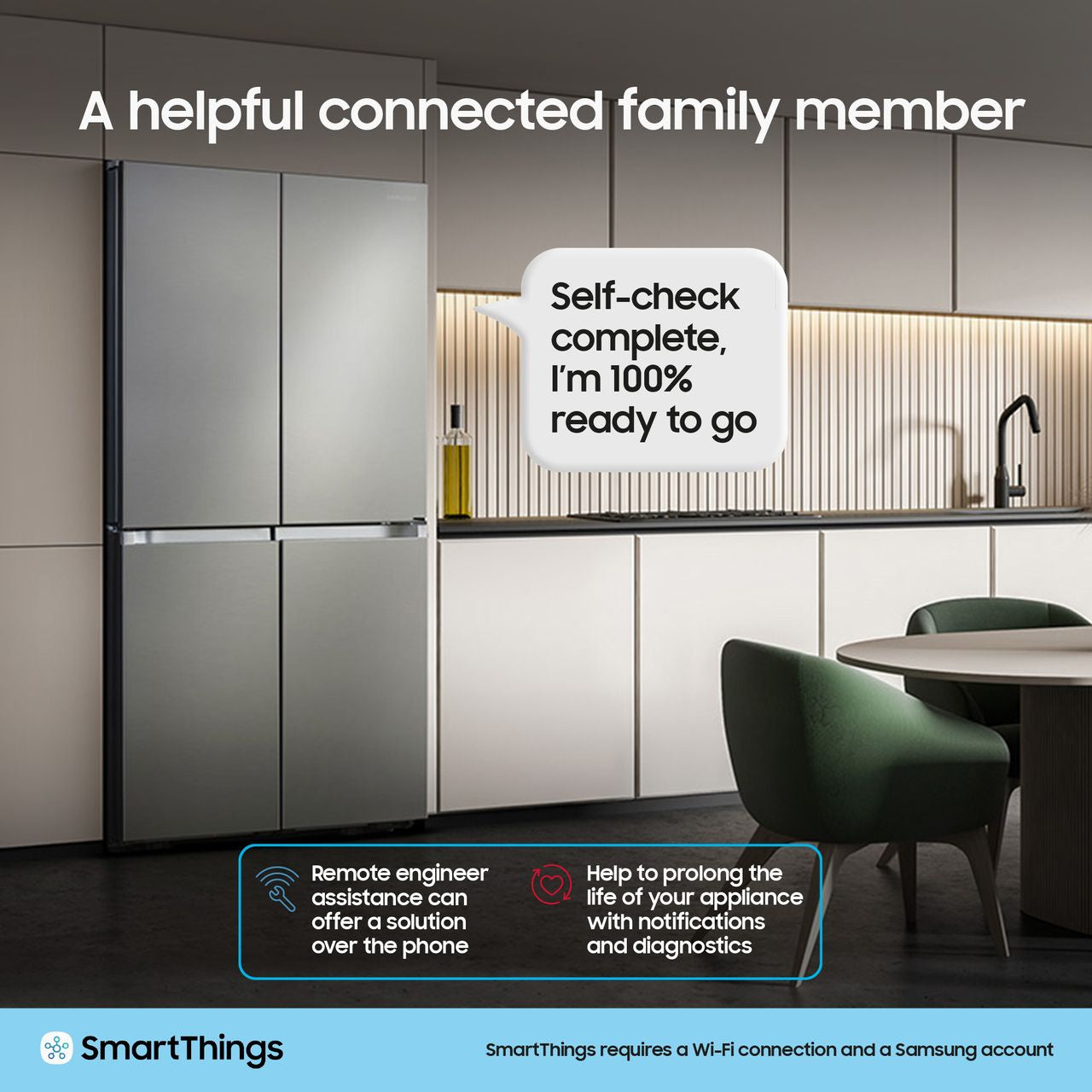 Samsung RF65DG9H0EB1EU Wifi Connected Plumbed Total No Frost American Fridge Freezer - Black -Silver - E Rated