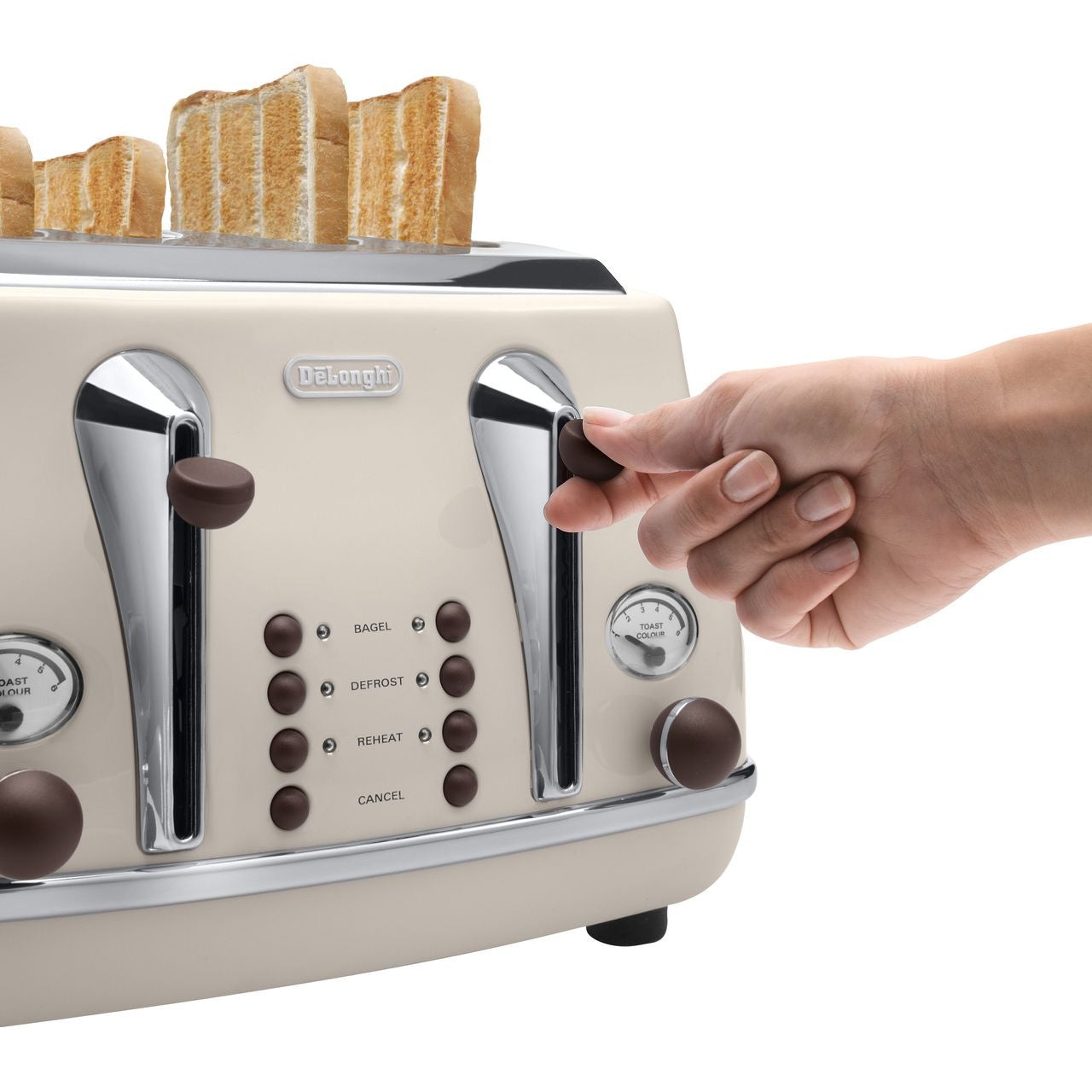 De'Longhi Icona Vintage CTOV4003.BG 4 Slice Toaster - Beige