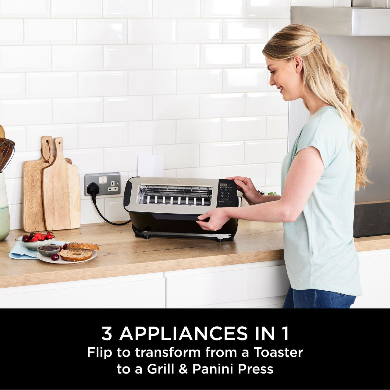 Ninja Foodi 3-in-1 Toaster, Grill & Panini Press ST200UK - Black