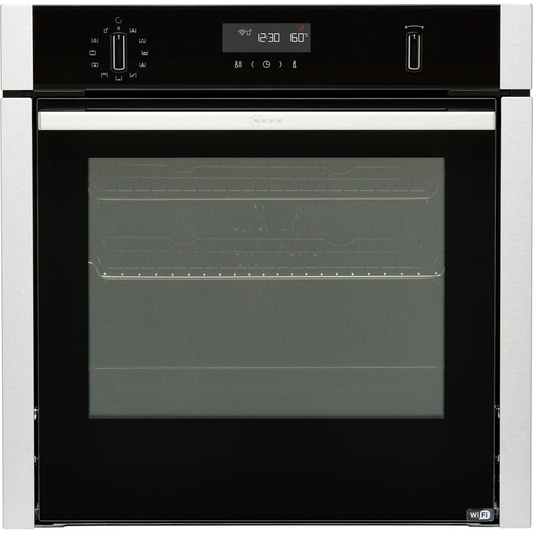 NEFF N50 Slide & Hide® B6ACH7HH0B Wifi Connected Built In Electric Single Oven and Pyrolytic Cleaning - Stainless Steel - A Rated